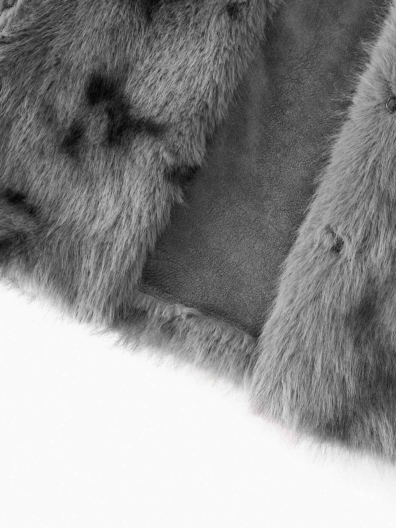 PREMIUM STANDER COLLAR FAUX FUR COAT FALL WINTER