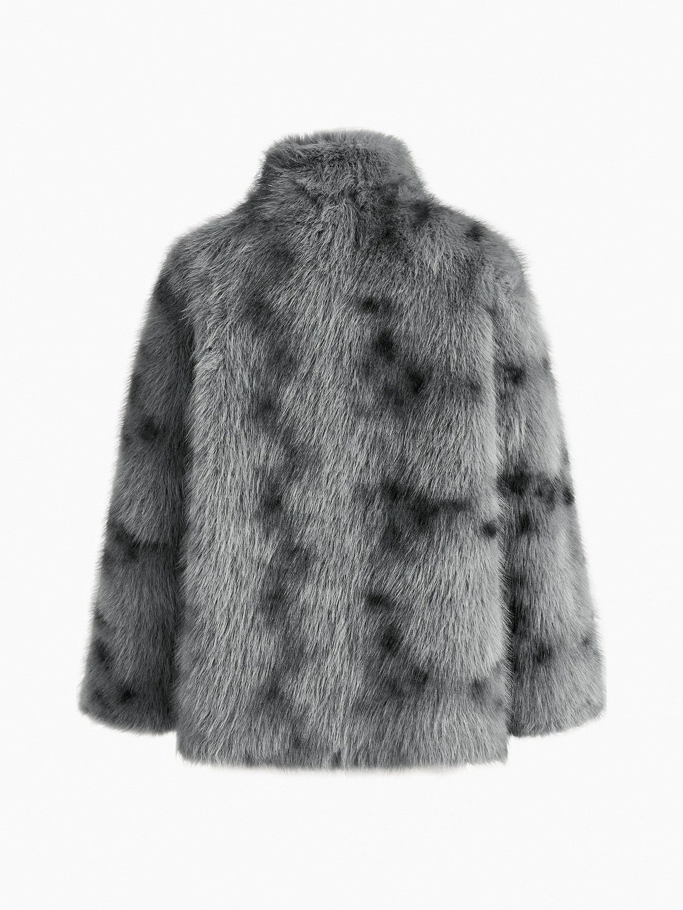 PREMIUM STANDER COLLAR FAUX FUR COAT FALL WINTER