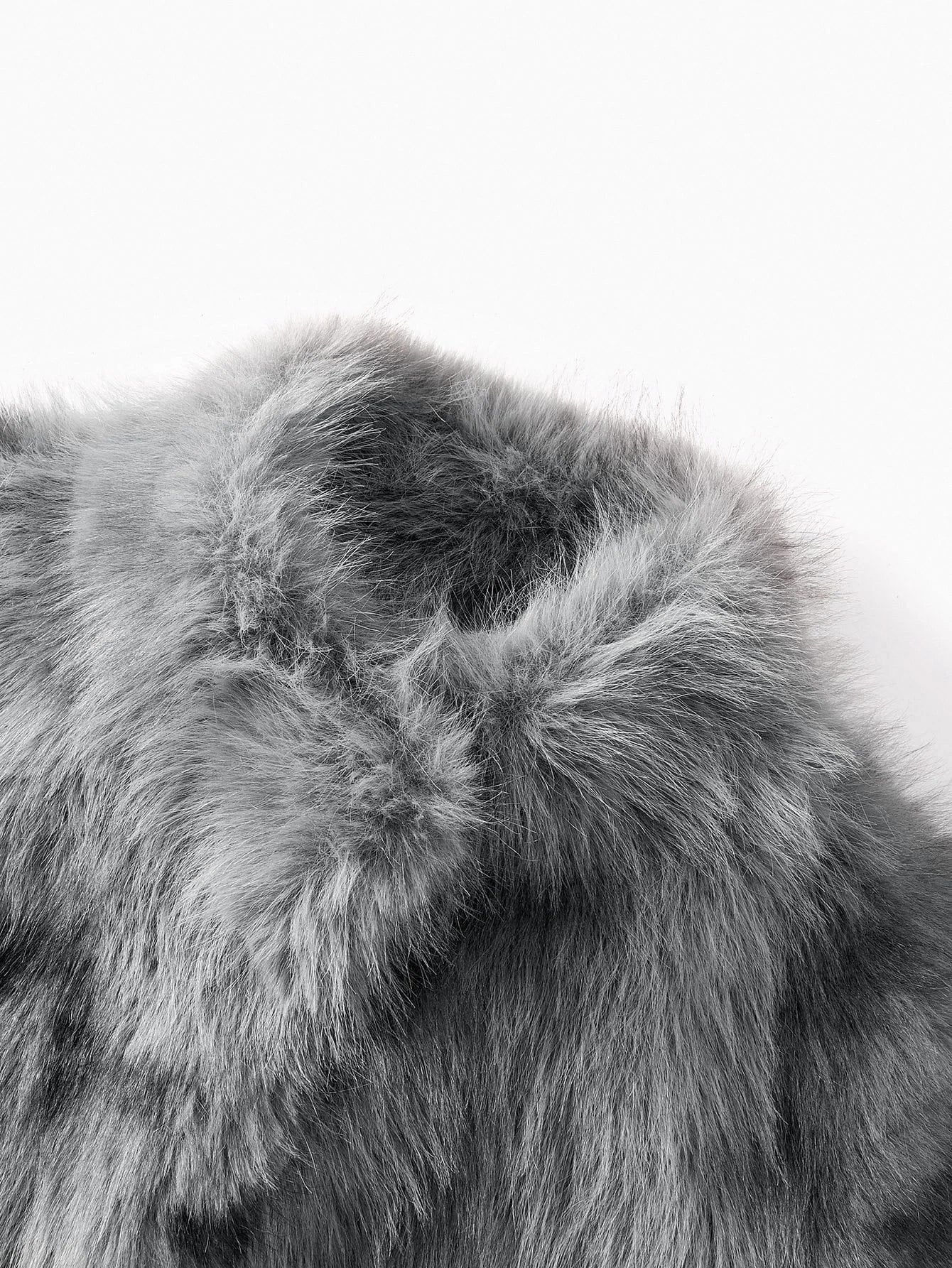 PREMIUM STANDER COLLAR FAUX FUR COAT FALL WINTER