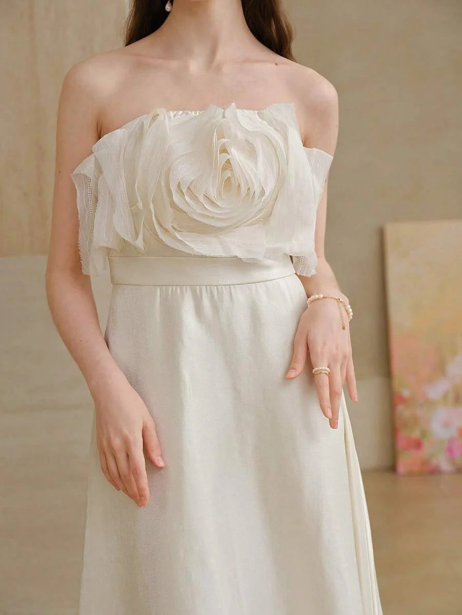 PREMIUM STEREO FLORAL A LINE TUBE DRESS