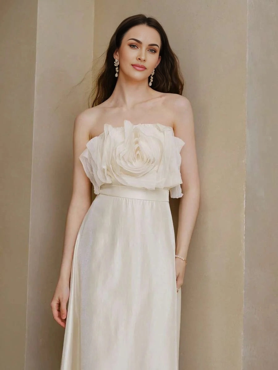 PREMIUM STEREO FLORAL A LINE TUBE DRESS