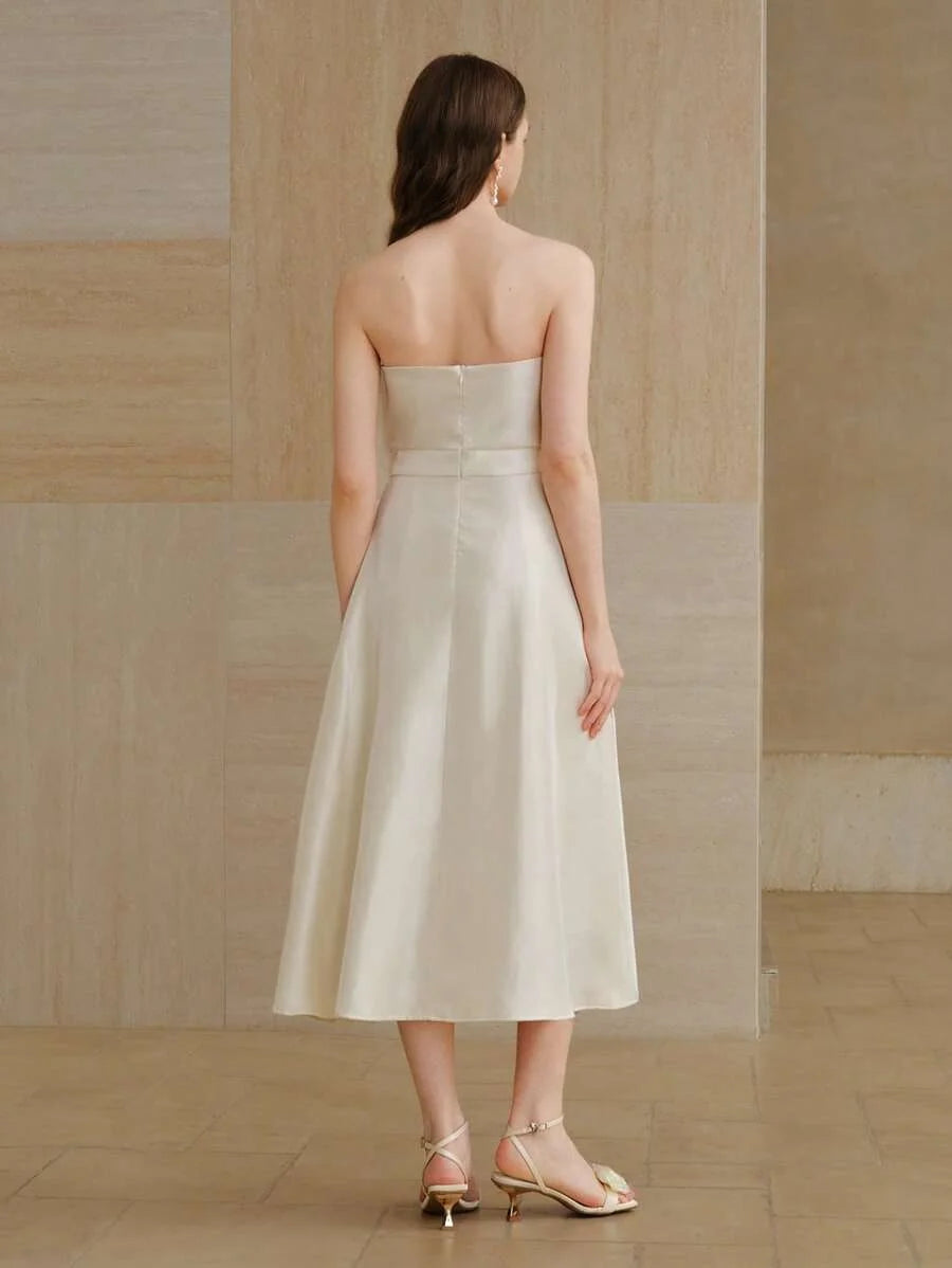 PREMIUM STEREO FLORAL A LINE TUBE DRESS