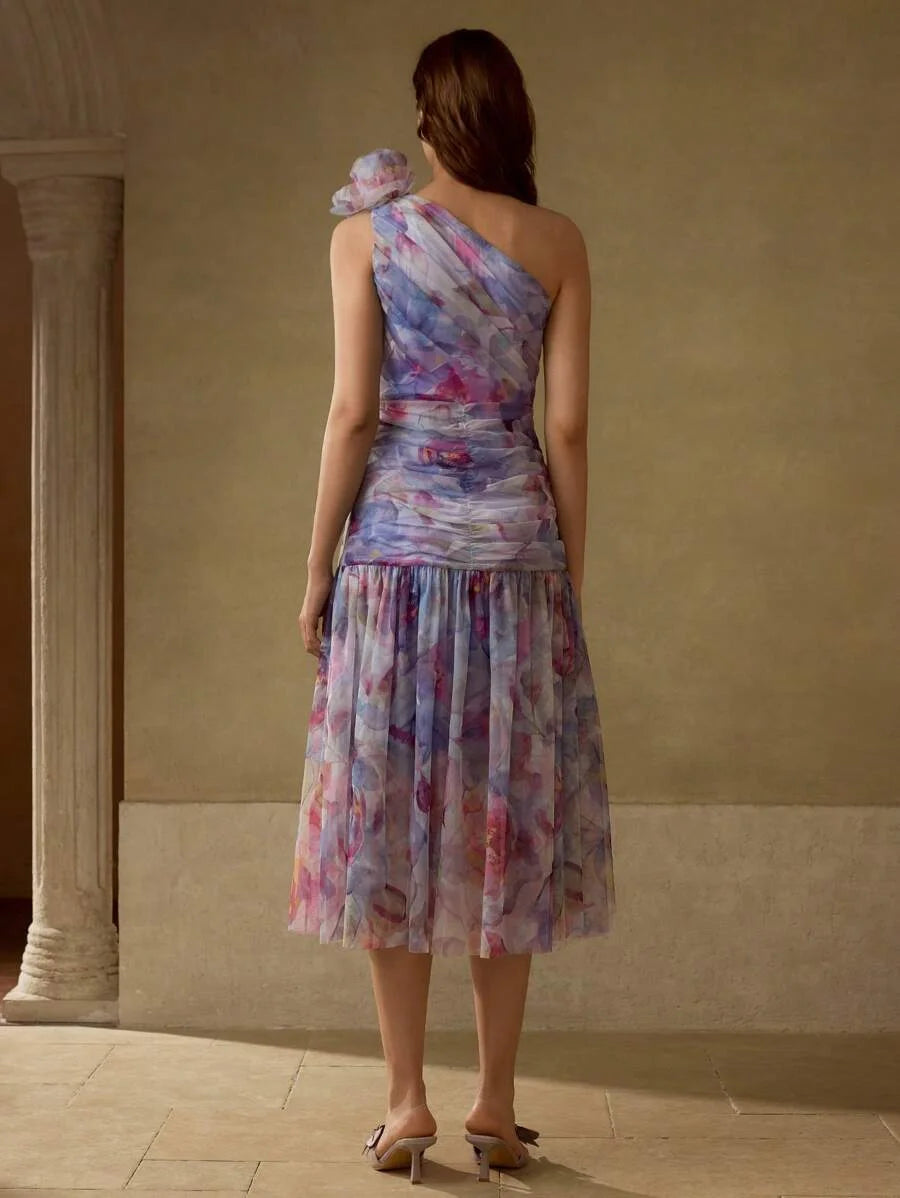 PREMIUM STEREO FLORAL ALL OVER PRINT DRESS