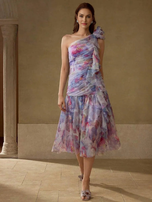 PREMIUM STEREO FLORAL ALL OVER PRINT DRESS