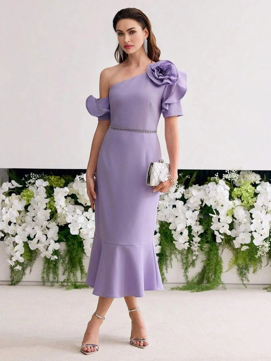 PREMIUM STEREO FLORAL BIAS CUT DRESS