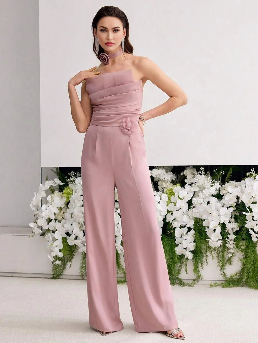 PREMIUM STEREO FLORAL FOLD PLEATED JUMPSUIT