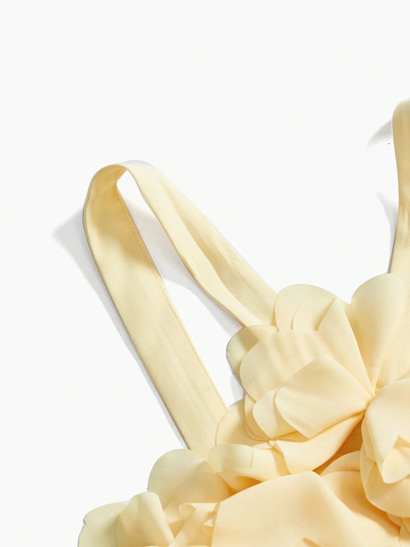 PREMIUM STEREO FLORAL RUFFLE TRIM DRESS