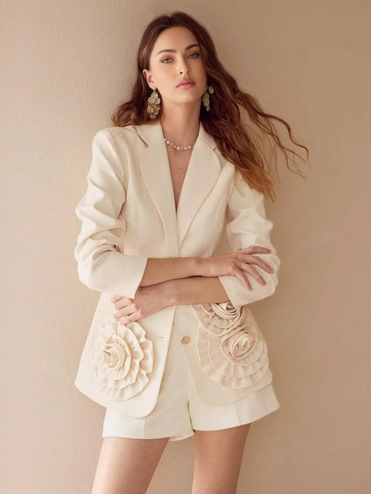 PREMIUM STEREO FLORAL SINGLE BREASTED BLAZERSPRINGSUMMER