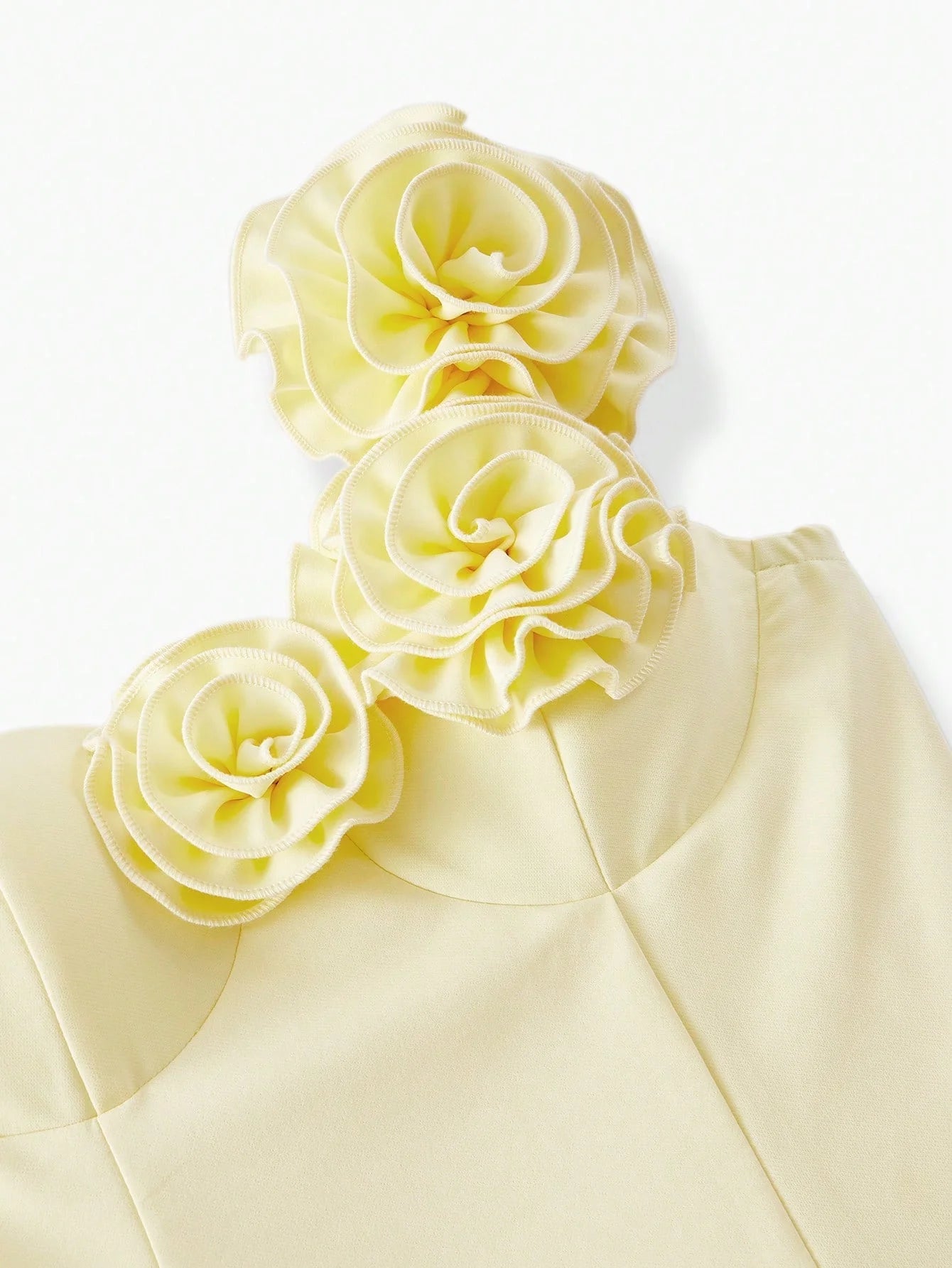 PREMIUM STEREO FLORAL THIGH SLIT DRESS