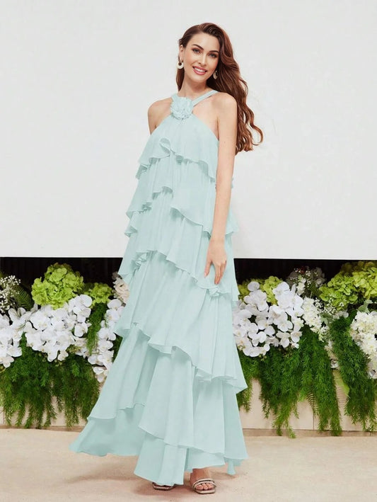 PREMIUM STEREO FLORAL TIERED LAYER DRESS