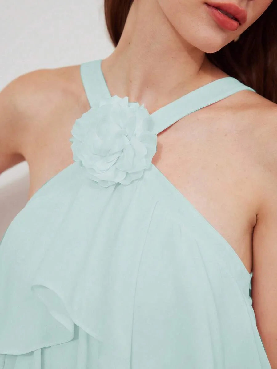 PREMIUM STEREO FLORAL TIERED LAYER DRESS