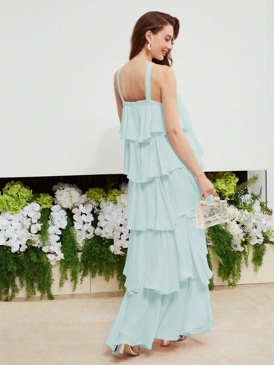 PREMIUM STEREO FLORAL TIERED LAYER DRESS