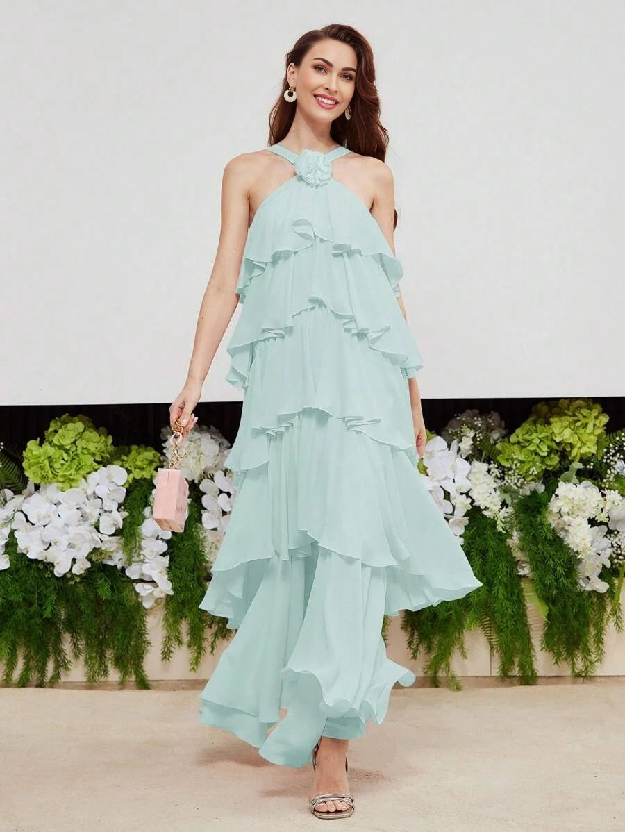 PREMIUM STEREO FLORAL TIERED LAYER DRESS