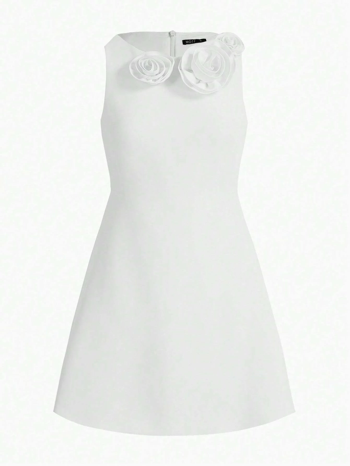 PREMIUM STEREO FLOWER DETAIL SOLID DRESSHOLIDAY PARTY BIRTHDAY FORMAL EVENING OCCASSION