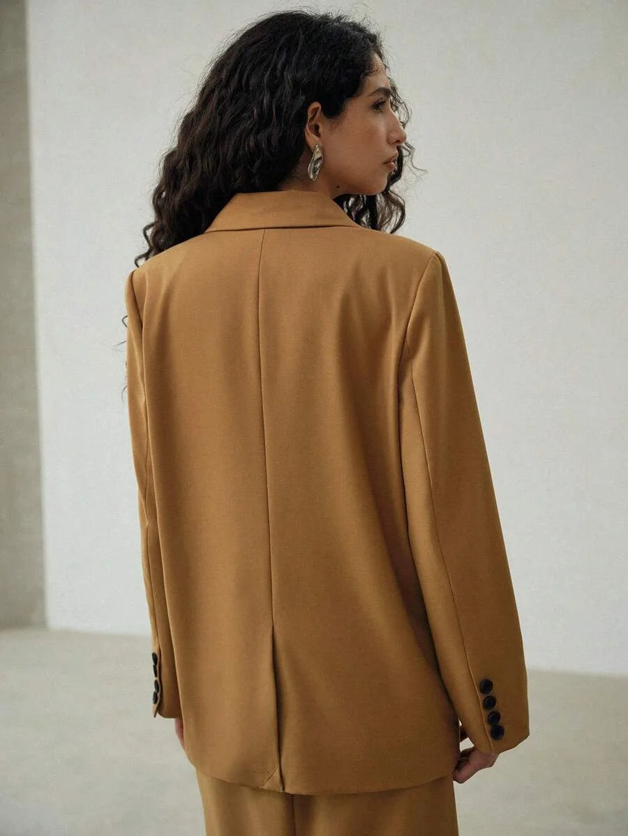 PREMIUM STRAIGHT METAL DECOR DOUBLE BREASTED BLAZER