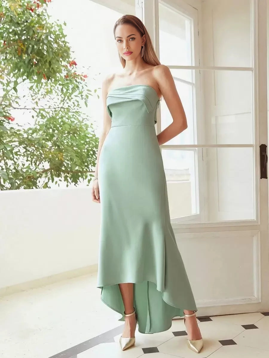 PREMIUM STRAPLESS ASYMMETRICAL HIGHLOW DRESSHOLIDAY PARTY BIRTHDAY FORMAL EVENING OCCASSION