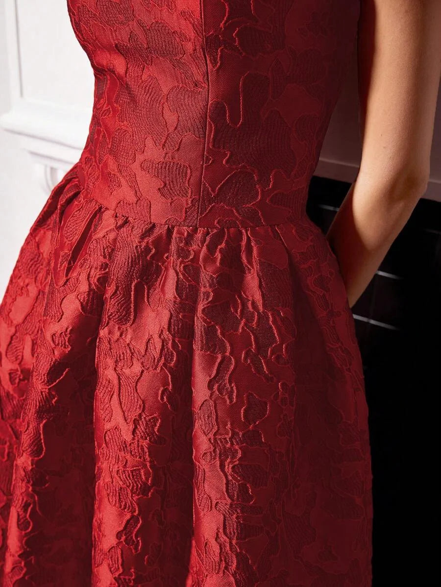 PREMIUM STRAPLESS JACQUARD DRESS