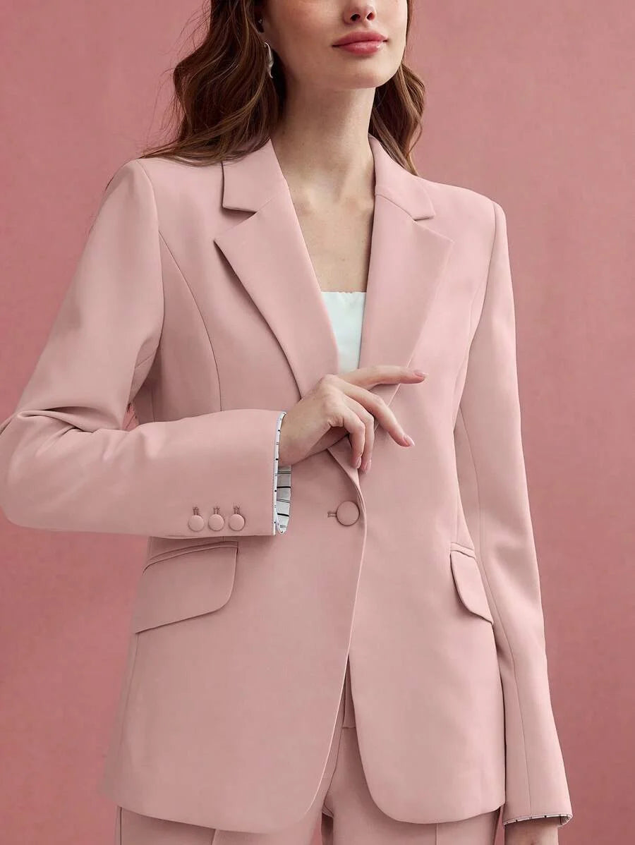 PREMIUM STRIPED PRINT SINGLE BREASTED BLAZER