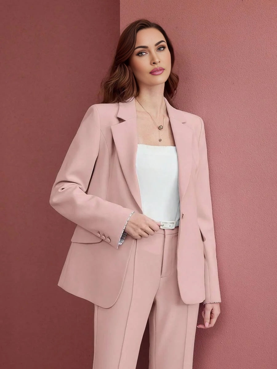 PREMIUM STRIPED PRINT SINGLE BREASTED BLAZER