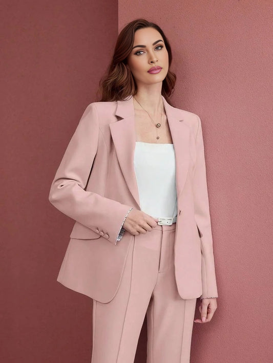 PREMIUM STRIPED PRINT SINGLE BREASTED BLAZER