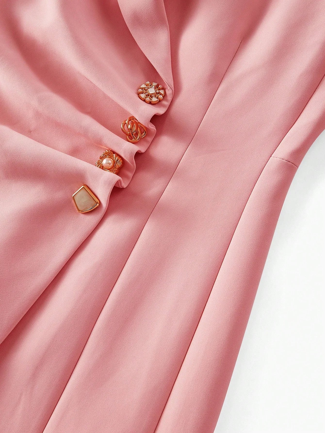 PREMIUM STRUCTURED BUTTON DECOR BLAZER DRESS