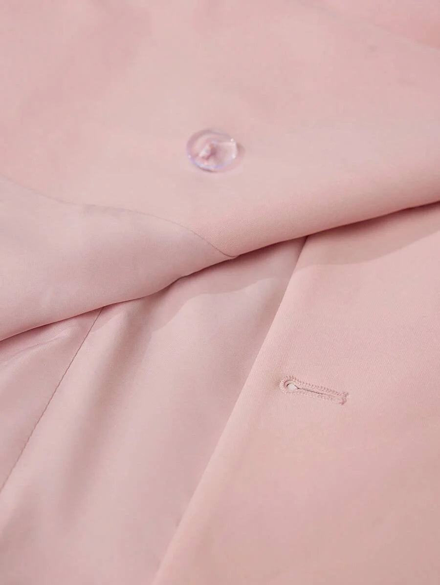 PREMIUM STRUCTURED BUTTON DECOR BLAZER DRESS