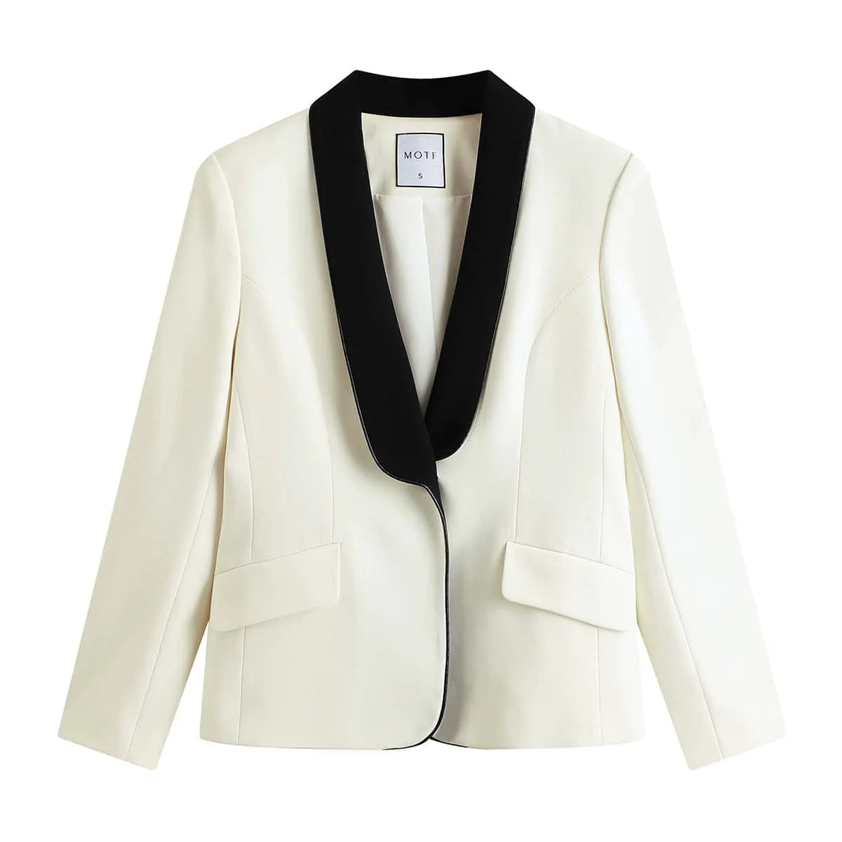 PREMIUM STRUCTURED CONTRAST COLLAR BLAZER