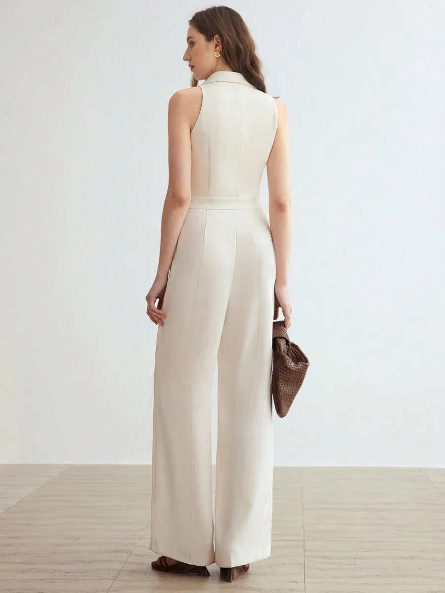 PREMIUM STRUCTURED DOUBLE BREASTED PRESS CREASE JUMPSUIT