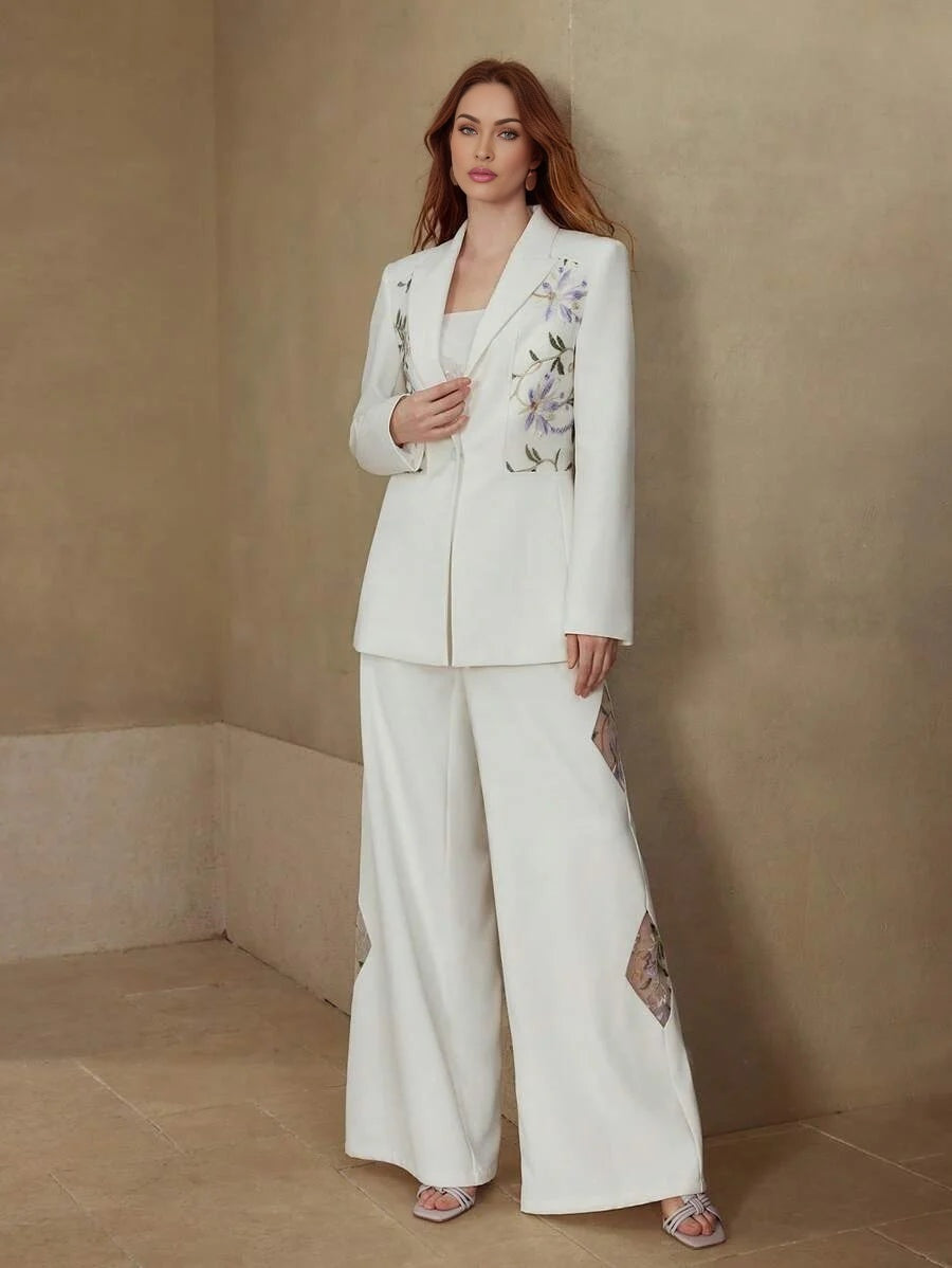 PREMIUM STRUCTURED FLORAL EMBROIDERY BLAZER