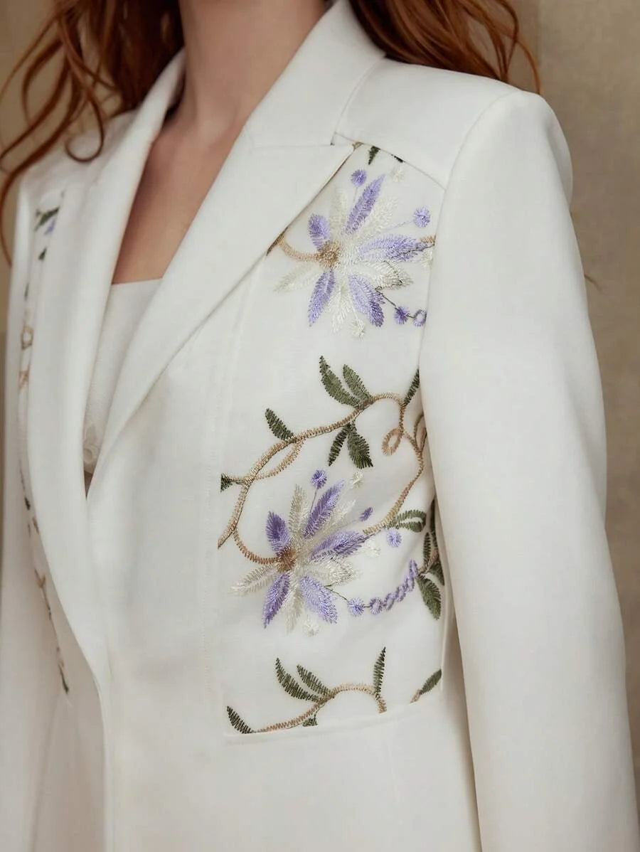 PREMIUM STRUCTURED FLORAL EMBROIDERY BLAZER