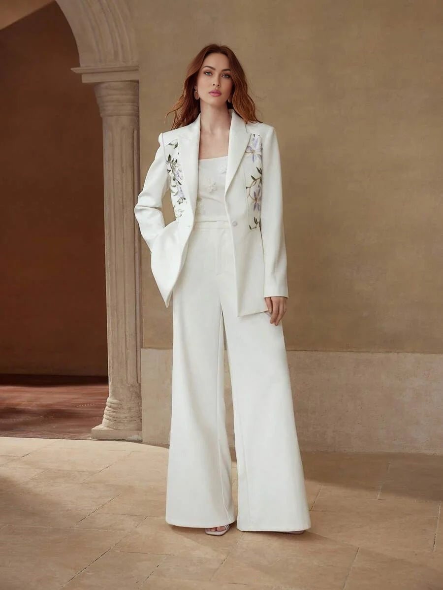 PREMIUM STRUCTURED FLORAL EMBROIDERY BLAZER