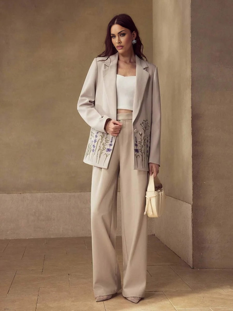 PREMIUM STRUCTURED FLORAL EMBROIDERY BLAZER