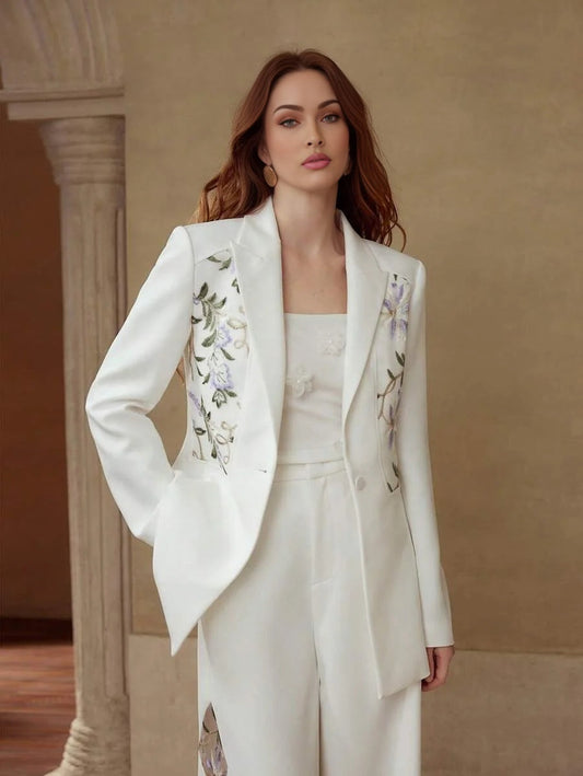 PREMIUM STRUCTURED FLORAL EMBROIDERY BLAZER