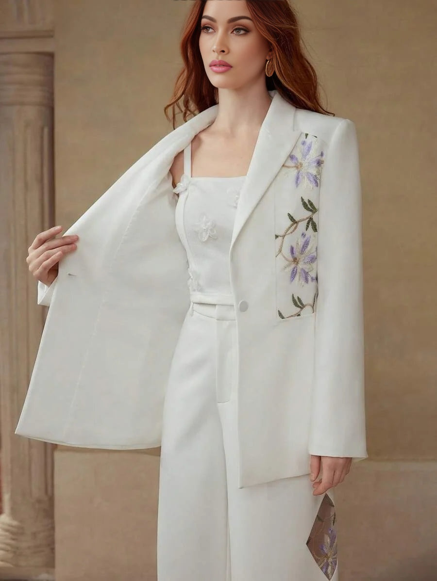 PREMIUM STRUCTURED FLORAL EMBROIDERY BLAZER