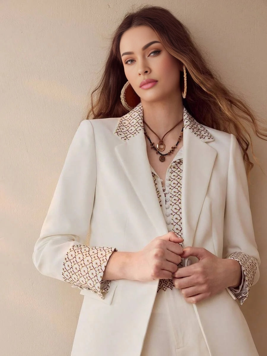 PREMIUM STRUCTURED FLORAL EMBROIDERY BLAZERSPRINGSUMMER