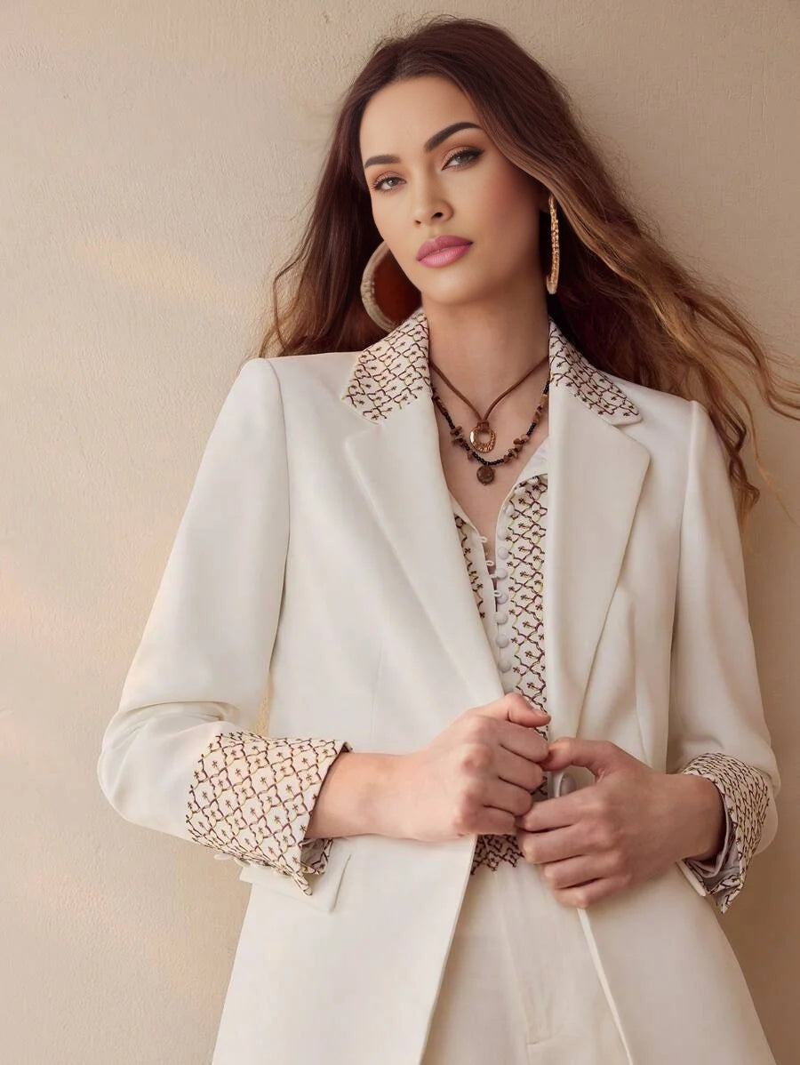 PREMIUM STRUCTURED FLORAL EMBROIDERY BLAZERSPRINGSUMMER