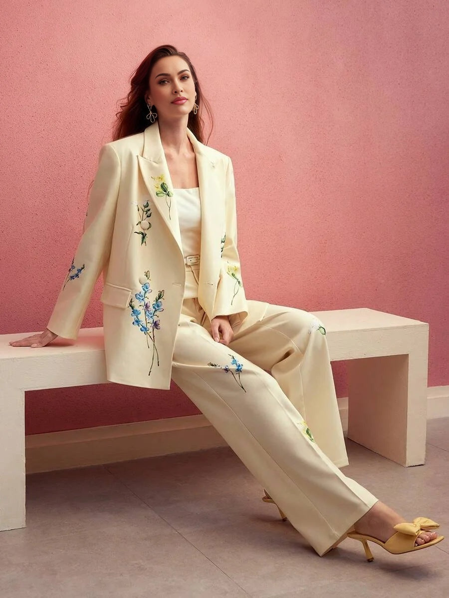 PREMIUM STRUCTURED FLORAL PRINT BLAZERSPRINGSUMMER