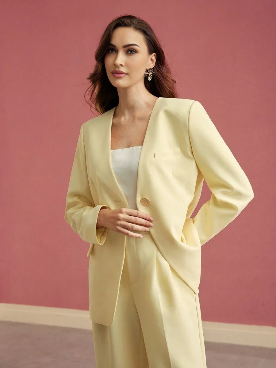 PREMIUM STRUCTURED SINGLE BUTTON BELTED BLAZERVALENTINES DAYSPRINGSUMMER