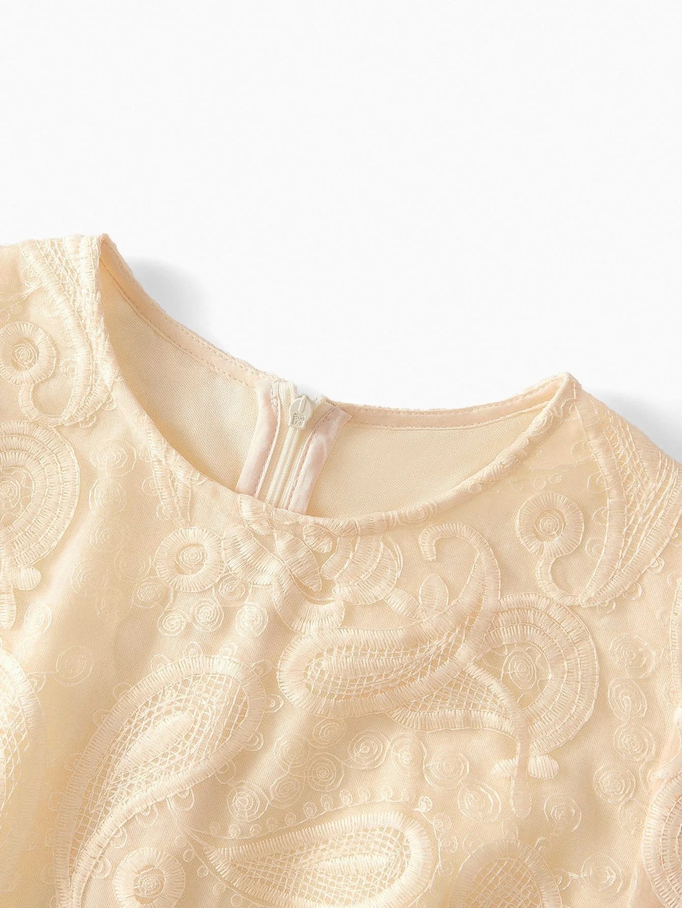 PREMIUM SUMMER WOMEN ROUND NECK BUBBLE SHORT SLEEVE FITTED WAIST DRESS ELEGANT