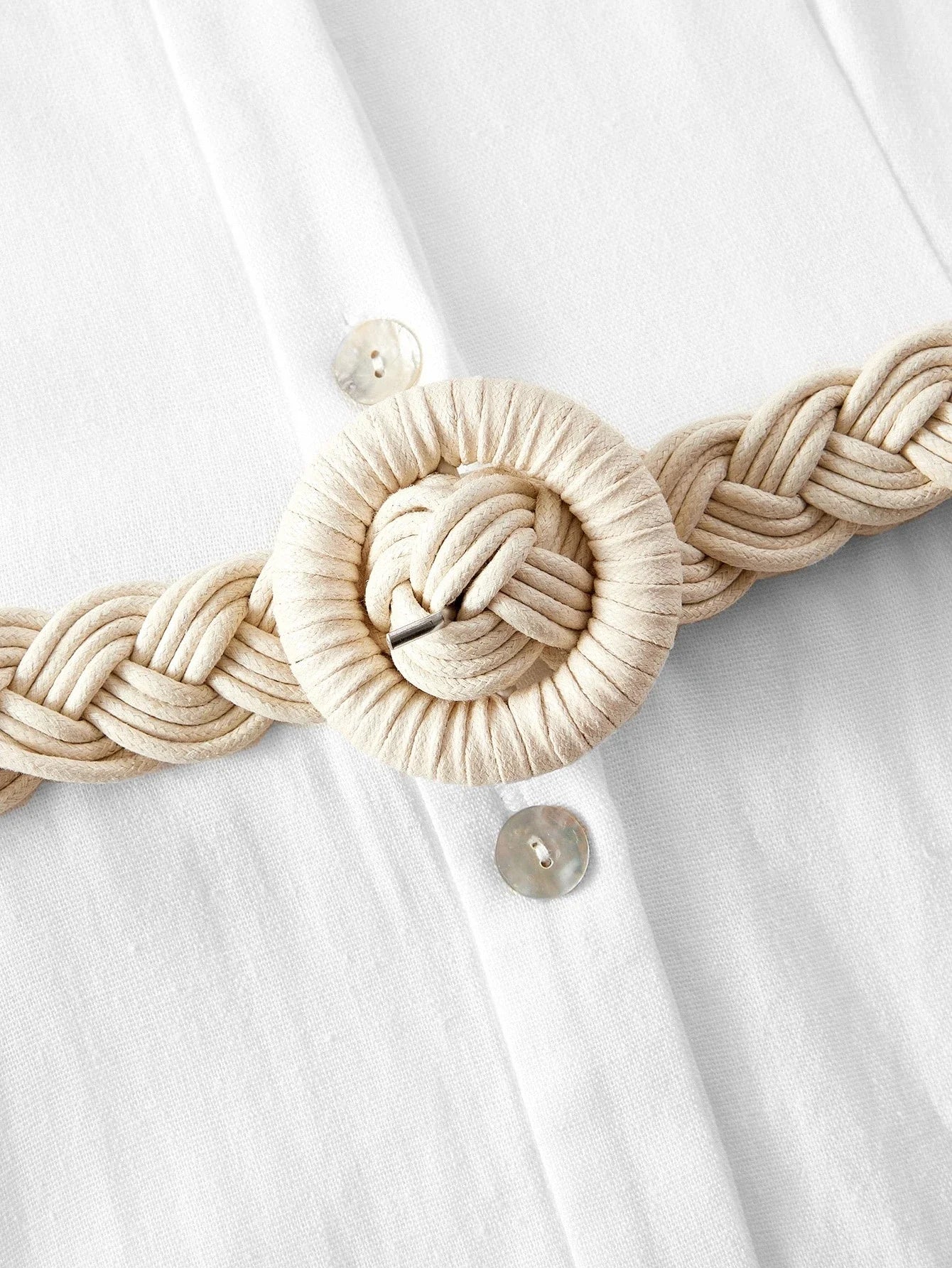 PREMIUM SUMMER WOMENS LINEN EMBROIDERY VACATION BELTED SHIRT DRESS