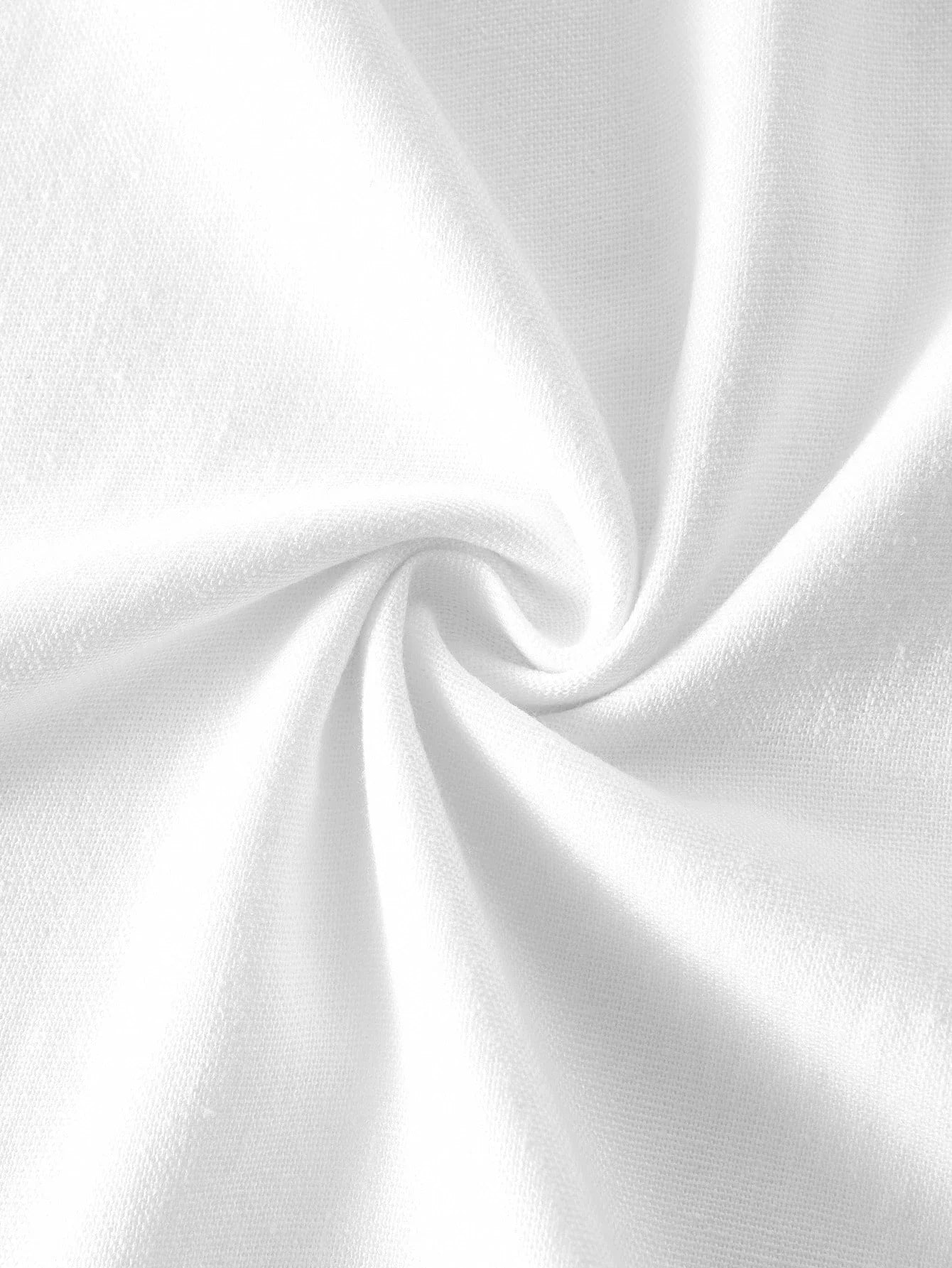 PREMIUM SUMMER WOMENS LINEN EMBROIDERY VACATION BELTED SHIRT DRESS