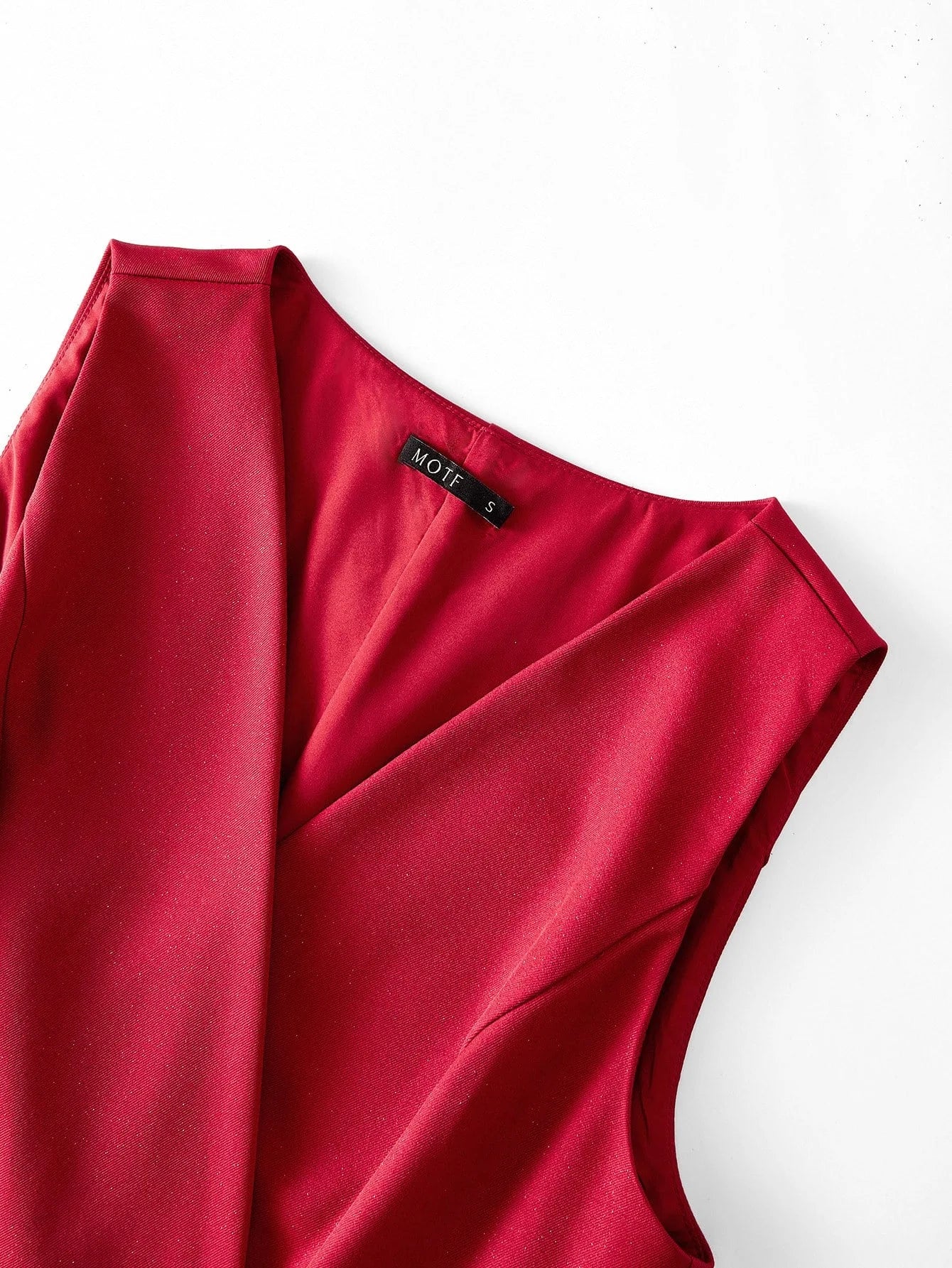 PREMIUM SURPLICE NECK DOUBLE BREASTED PLACKET FLARED HEM DRESS