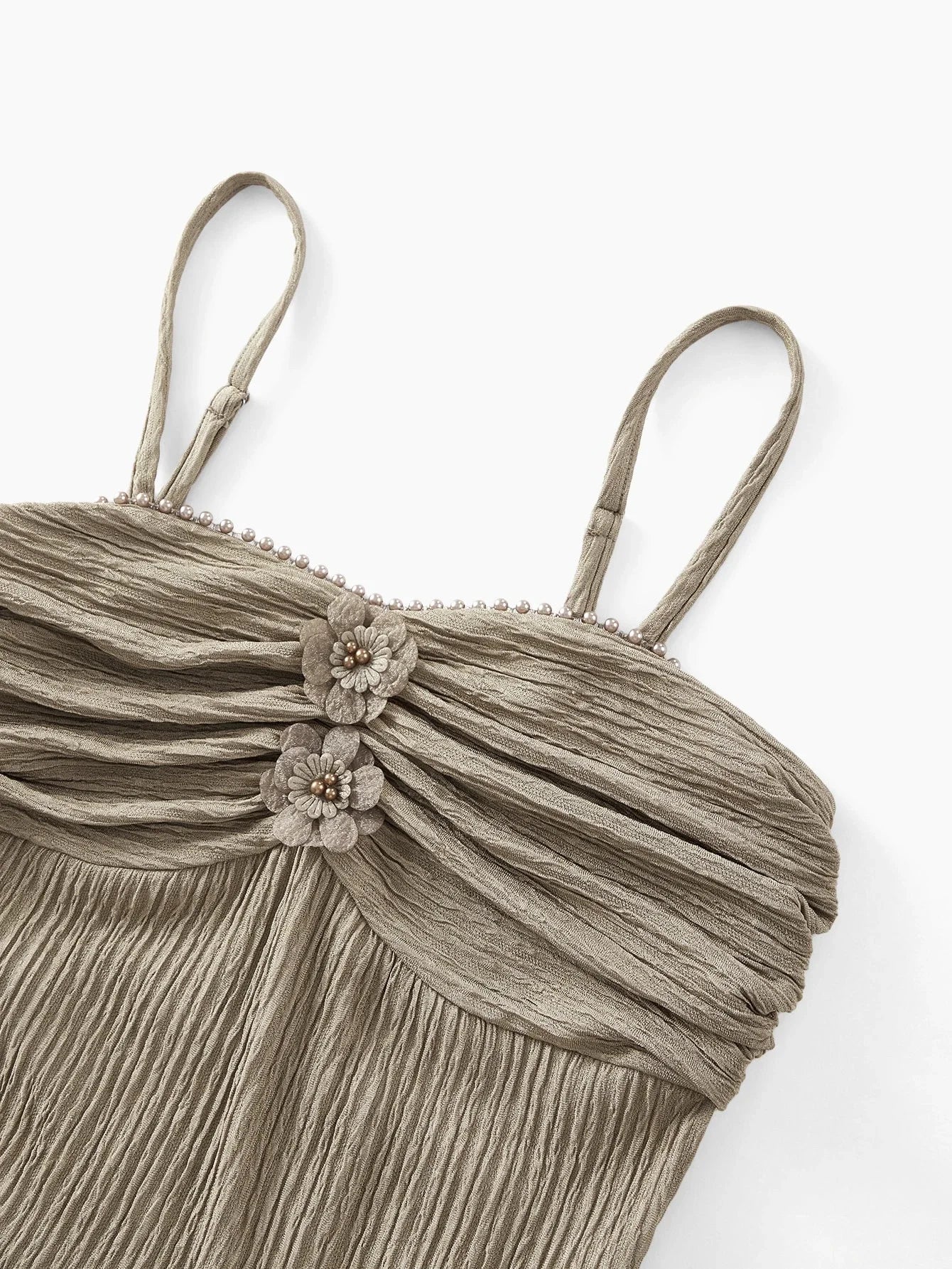 PREMIUM TEXTURED APPLIQUES CAMI DRESS