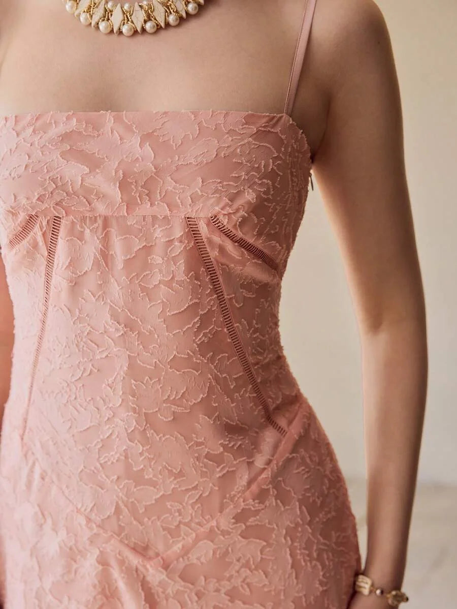 PREMIUM TEXTURED BIAS CUT CAMI DRESS