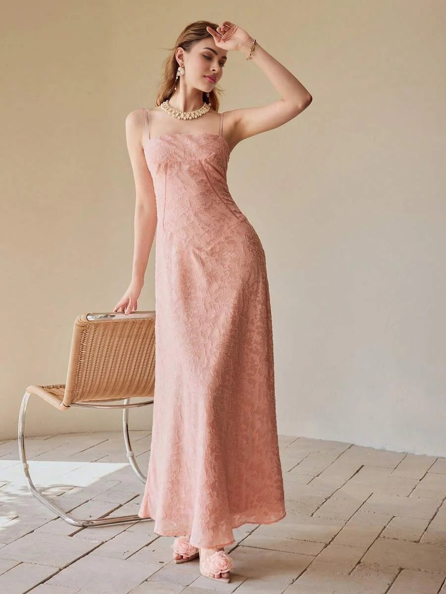 PREMIUM TEXTURED BIAS CUT CAMI DRESS