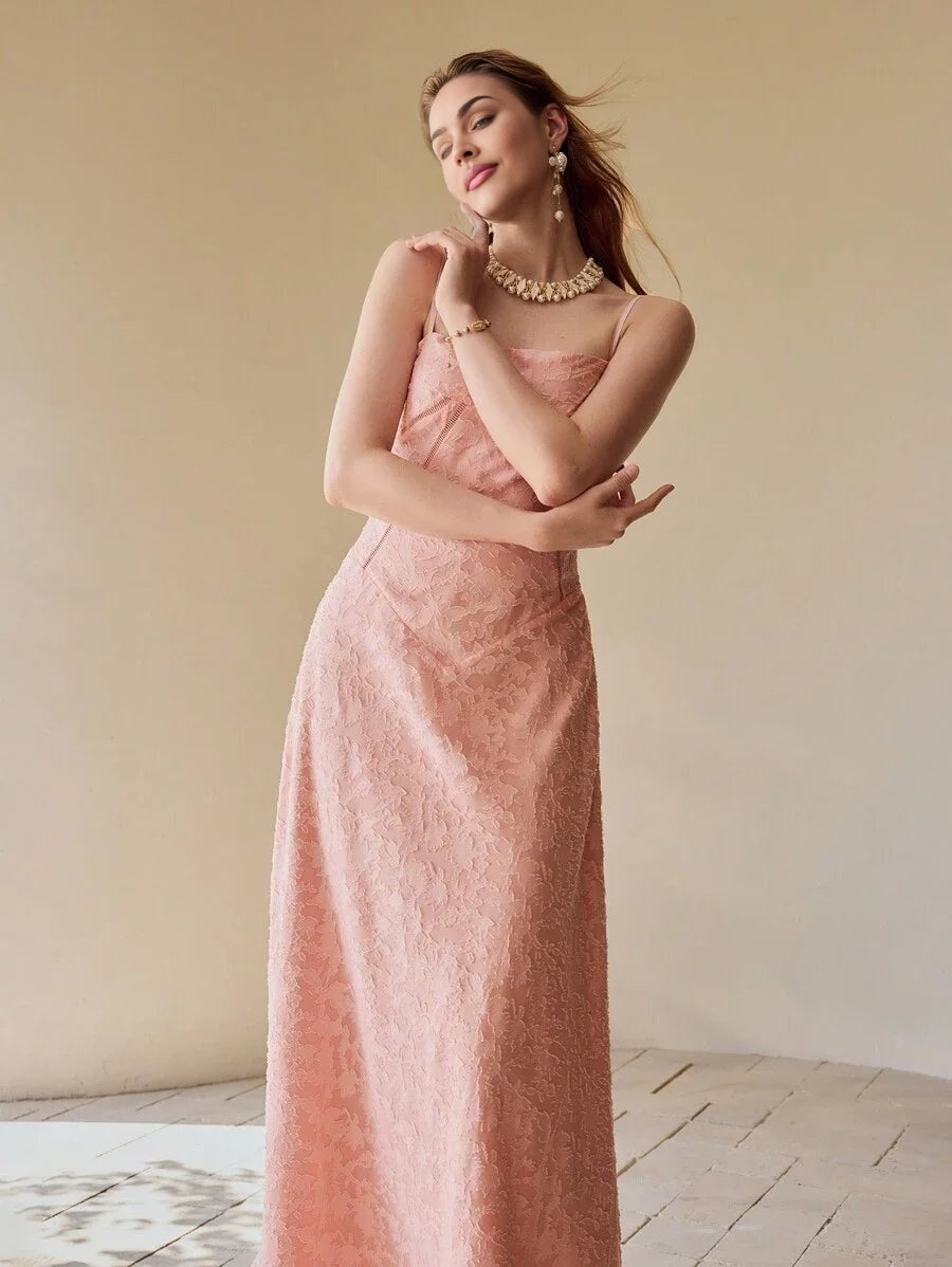 PREMIUM TEXTURED BIAS CUT CAMI DRESS