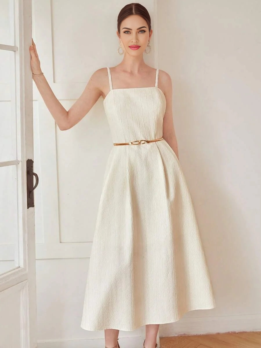 PREMIUM TEXTURED CAMI DRESS WITHOUT BELTSUMMER OUTFITS FOR BEACH VACATION