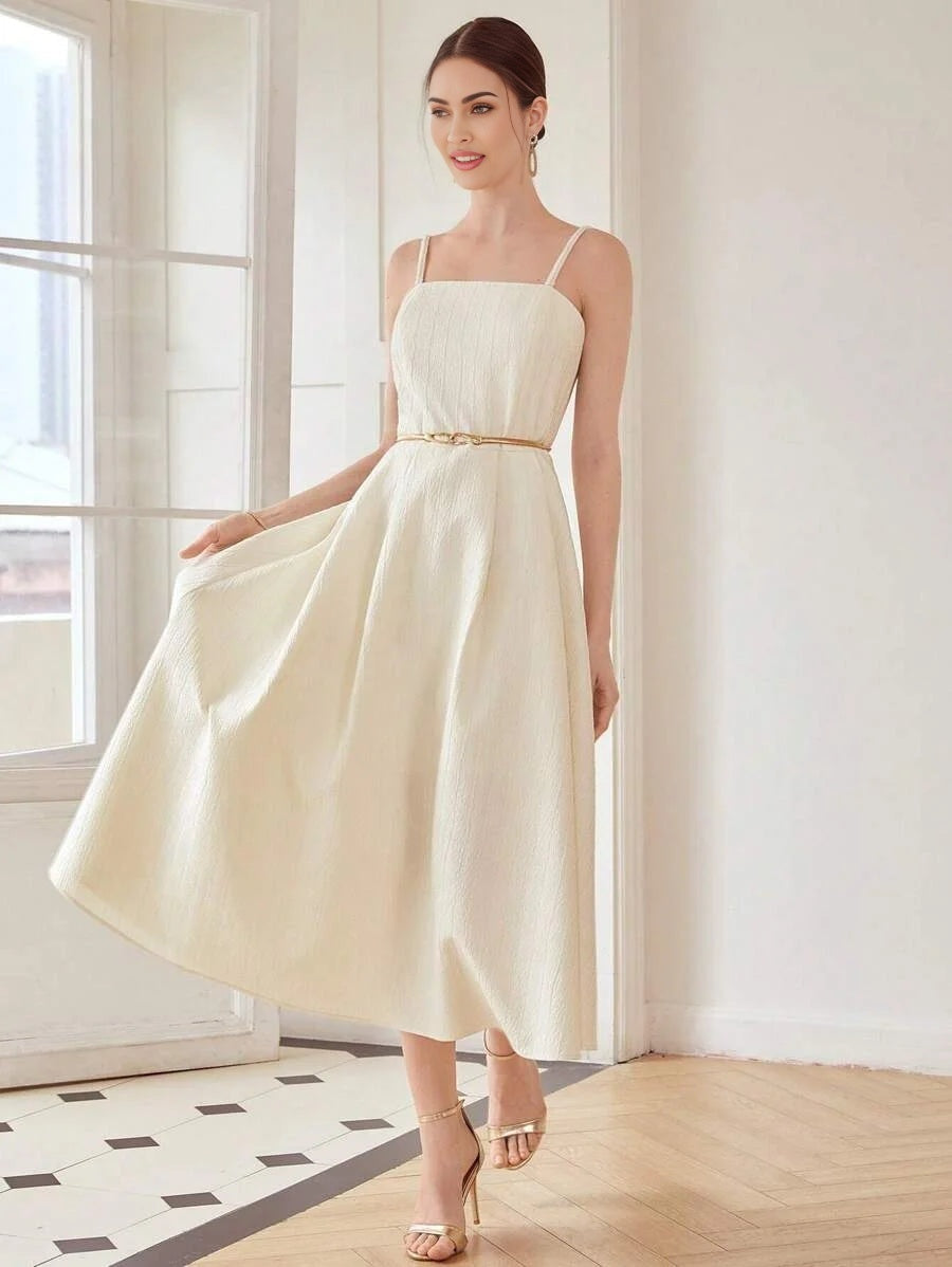 PREMIUM TEXTURED CAMI DRESS WITHOUT BELTSUMMER OUTFITS FOR BEACH VACATION