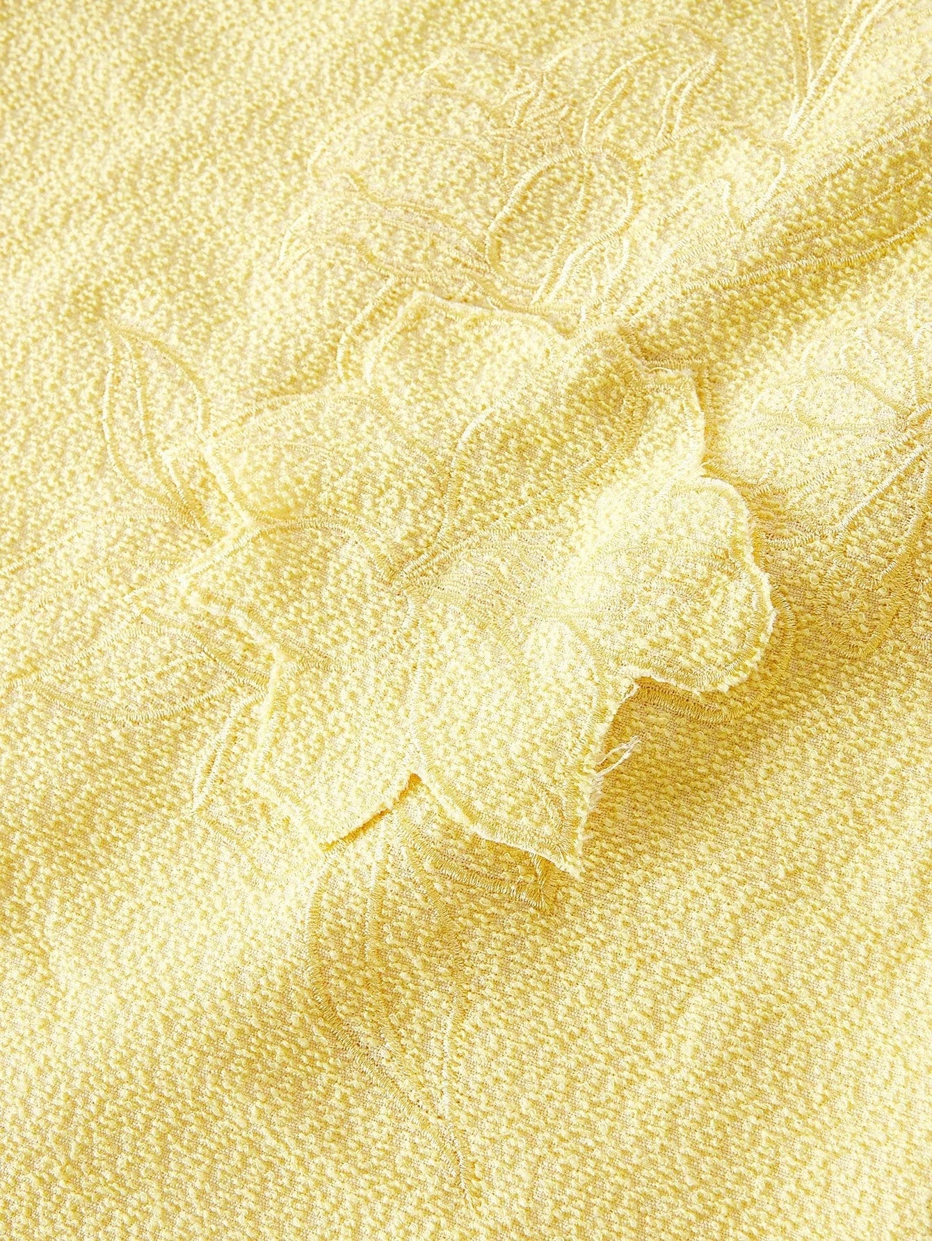 PREMIUM TEXTURED FLORAL EMBROIDERED ALINE DRESS