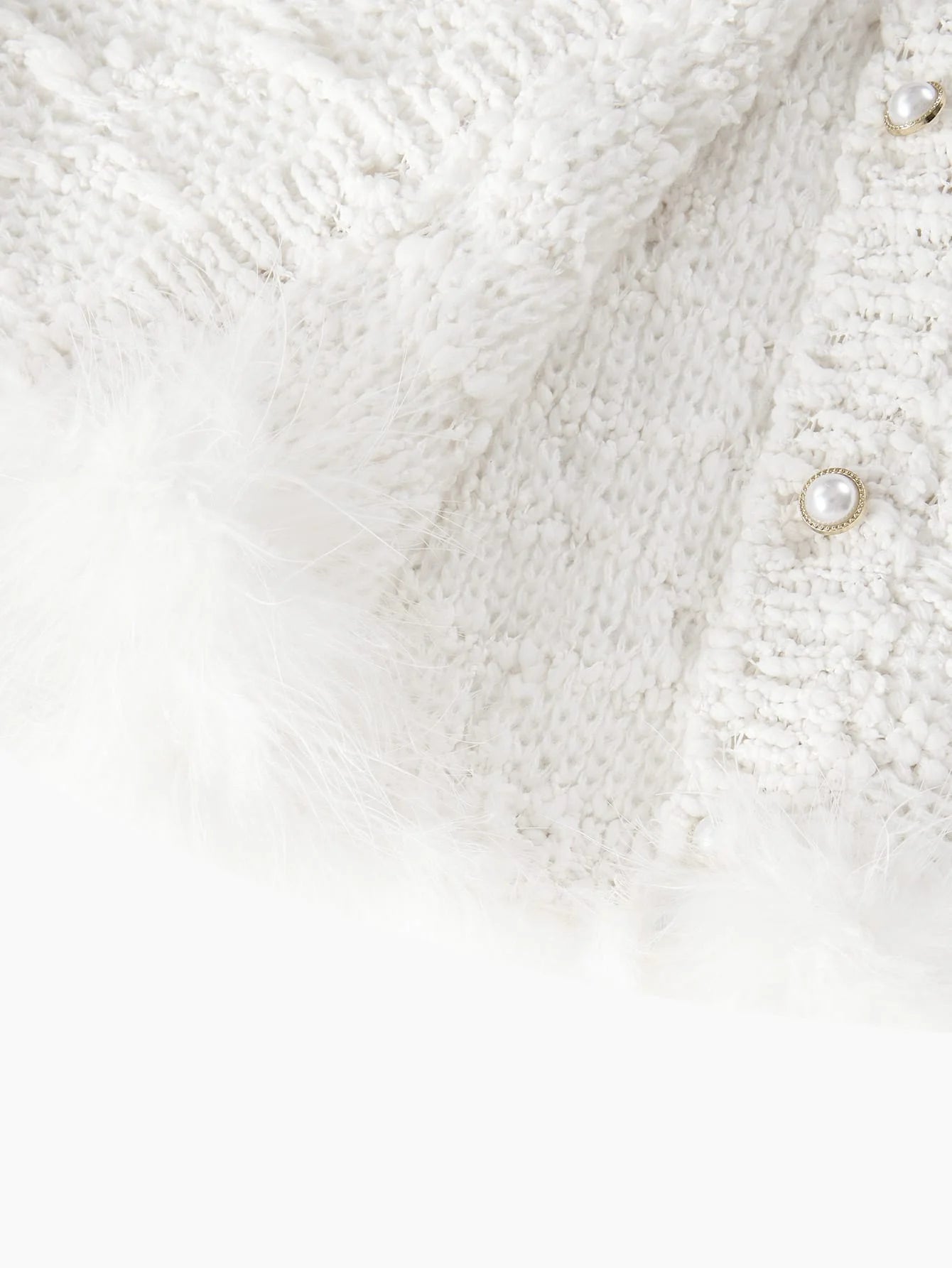 PREMIUM TEXTURED KNIT CONTRAST FUZZY TRIM CARDIGAN